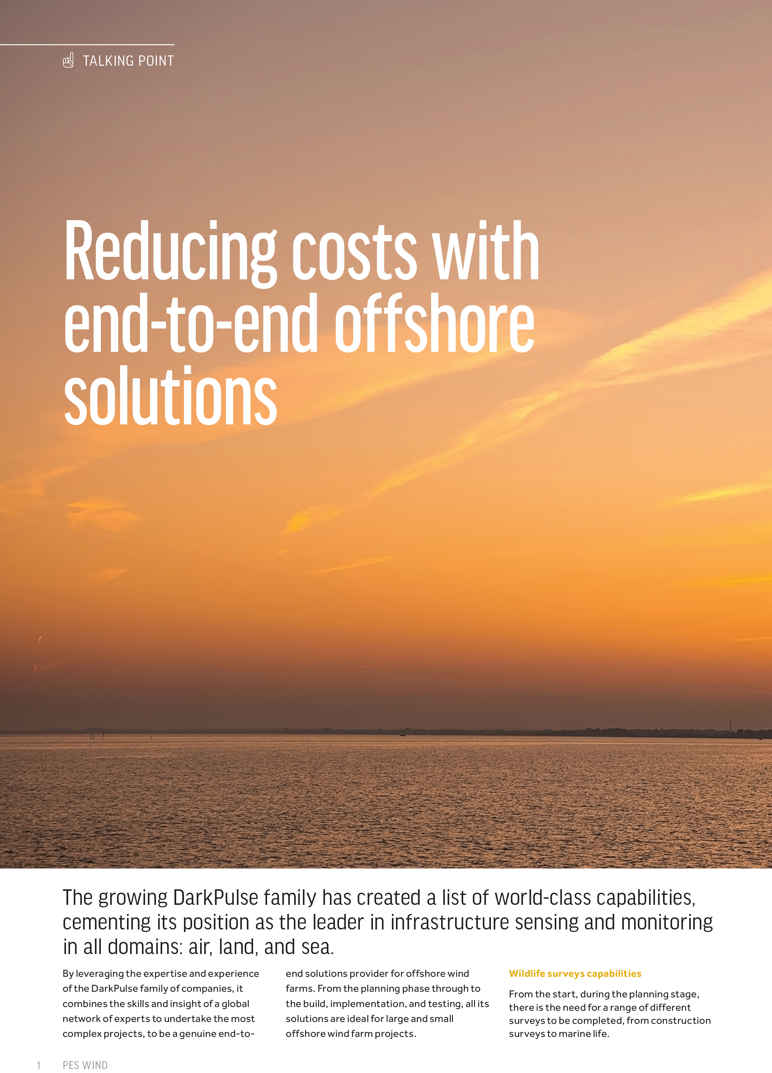 Reducing costs PES Wind Magazine article